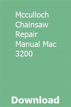 Mcculloch mac 3818 manual